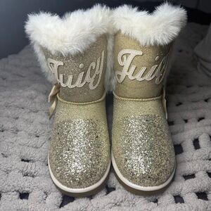 Juicy Couture Glitter Boots with Faux Fur